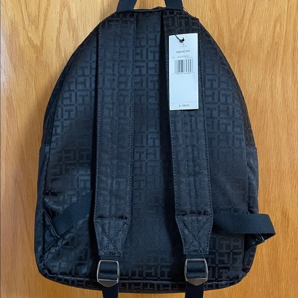 NWT Tommy Hilfiger Black Backpack with Red Trim and Logo Jacquard - Picture 5 of 11